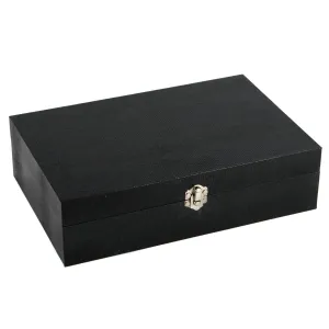 Harvey Makin Gents Black Textured Design Leather 12 Compartment Watch Case Storage Box
