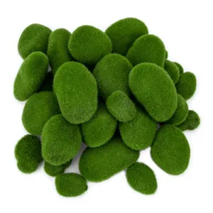 HUKIMOYO 12 Pcs Moss Balls Artificial Decorative Grass Stones for Home Decorations, Natural Green Moss Stones for Decor Moss Rocks for Plant Pots Foam Artificial Rocks Plant Silk for Fairy Garden