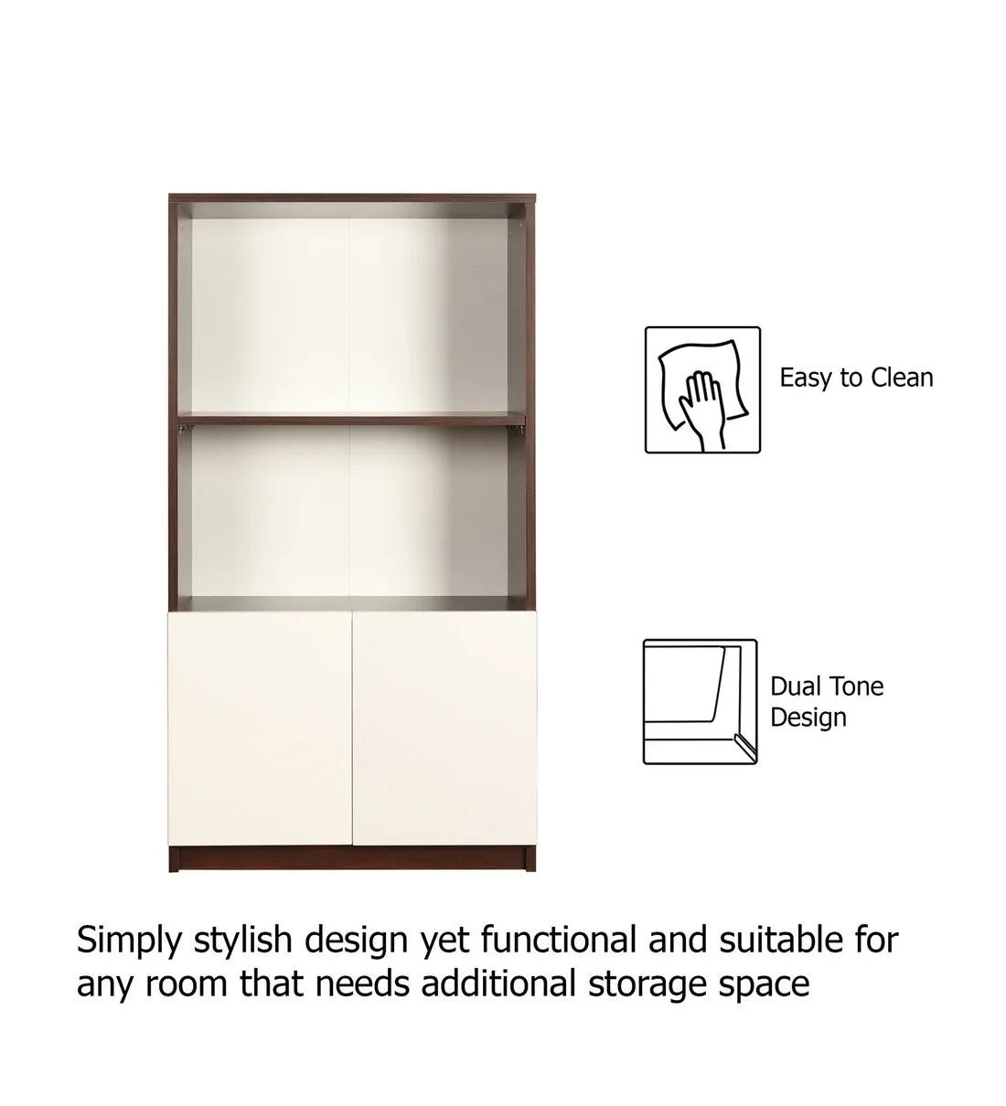 Ibis Book Shelf Frosty White & English Oak