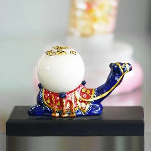 Jiya's Handicrafts Handcrafted Marble Camel Clock Timeless Elegance for Interior Decor Your Home