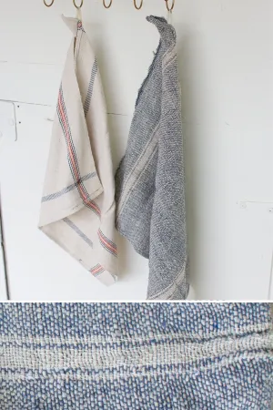 Kalalou Cotton Utility Towels - Navy And Natural  - Set Of 6