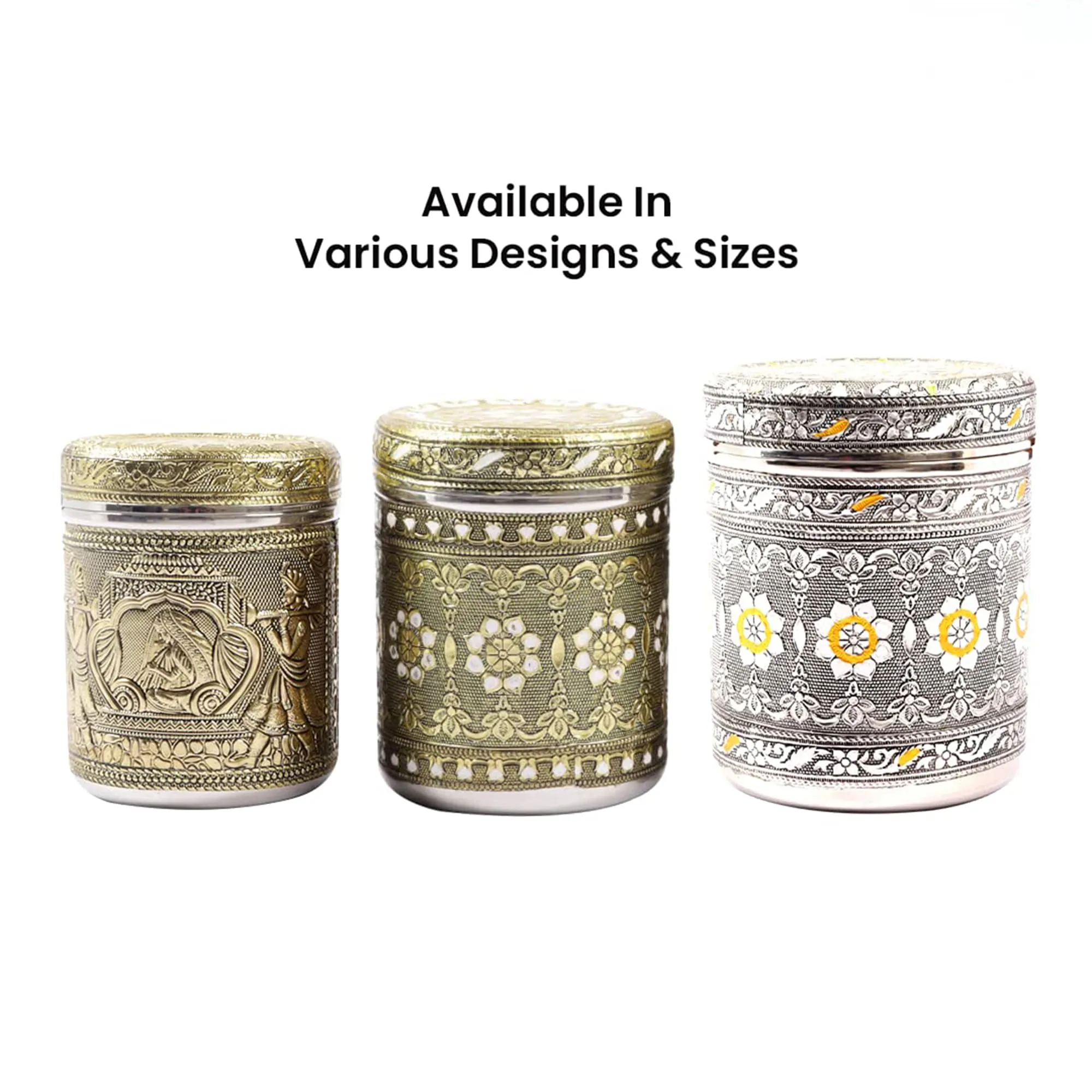 Kuber Industries 800ml Ambrose Crafted Stainless Steel Containers for Kitchen with Lid | Aesthetic Multipurpose Storage Canister for Kitchen Organizer | Steel Dabba/Box for Home | Gold