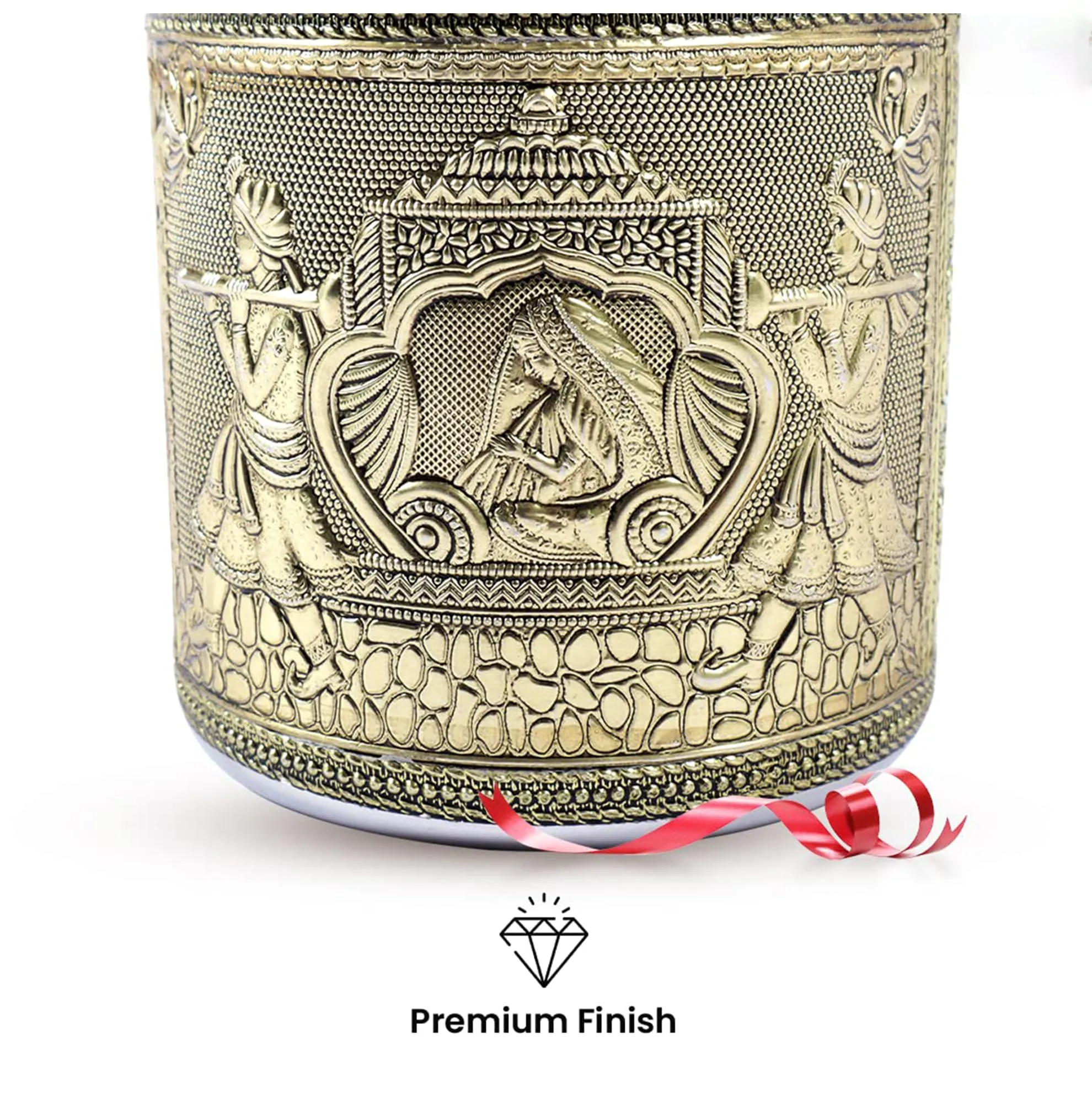 Kuber Industries 800ml Ambrose Crafted Stainless Steel Containers for Kitchen with Lid | Aesthetic Multipurpose Storage Canister for Kitchen Organizer | Steel Dabba/Box for Home | Gold