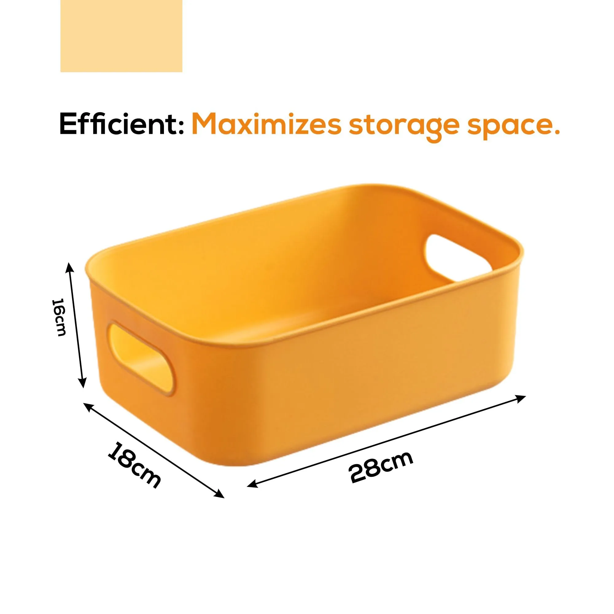 Kuber Industries (Set of 12) Plastic Baskets For Organizing (Small) Storage Basket With Handle - For Makeup Items, Toys, Socks - Green, Yellow & Orange