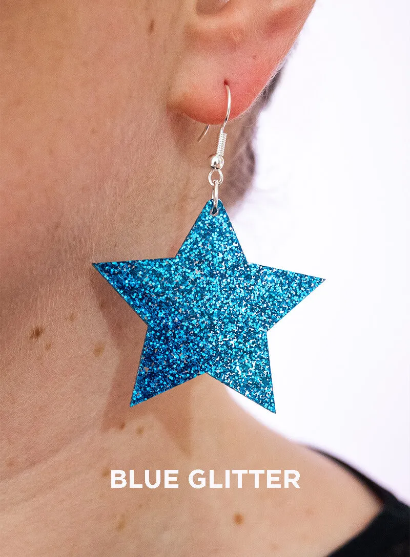 Large Star Charm Earrings