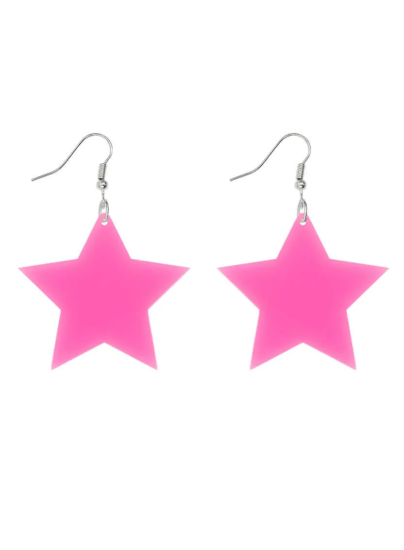 Large Star Charm Earrings