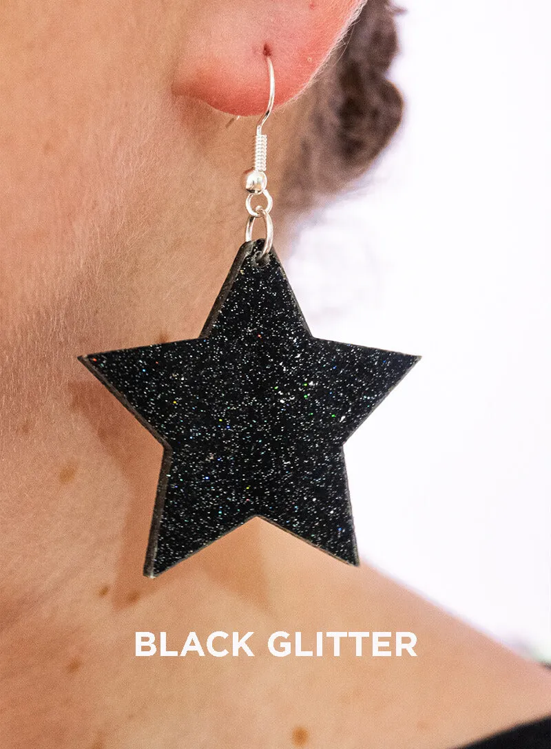 Large Star Charm Earrings