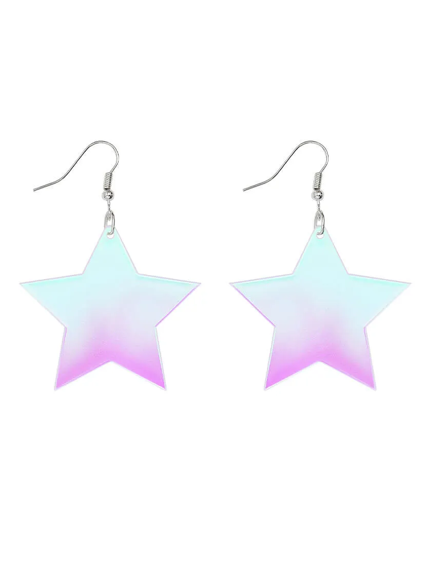Large Star Charm Earrings