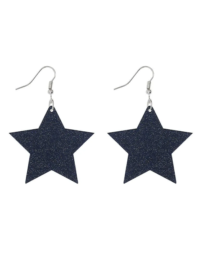 Large Star Charm Earrings
