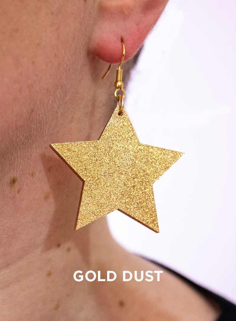 Large Star Charm Earrings