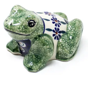 Lg Garden Frog-Miniature in Peacock