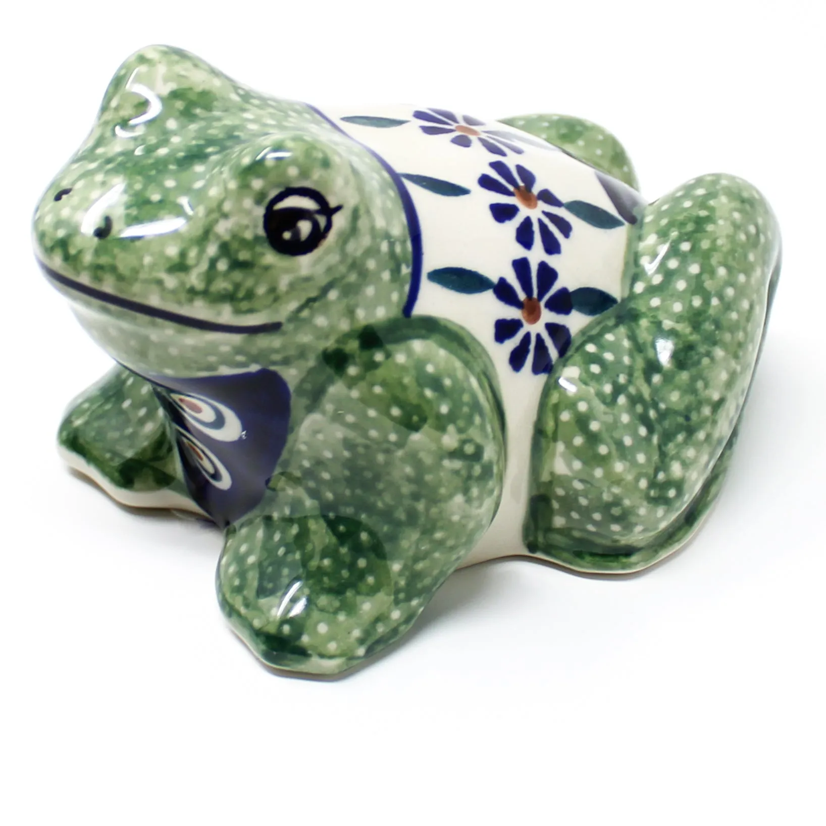 Lg Garden Frog-Miniature in Peacock
