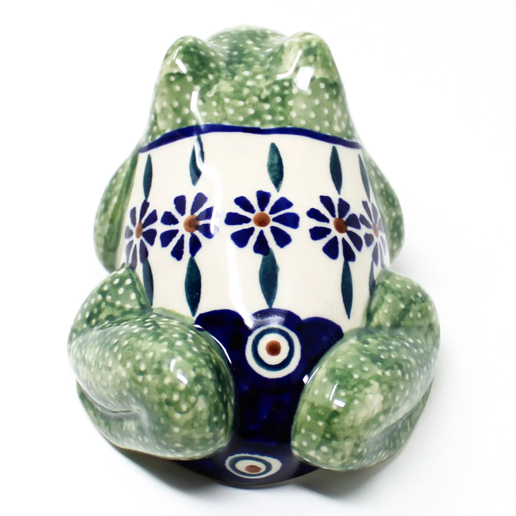 Lg Garden Frog-Miniature in Peacock