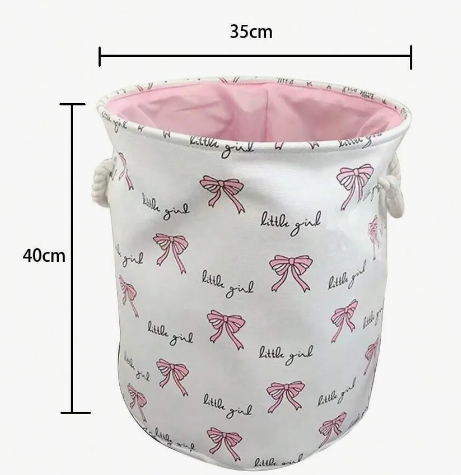 Little Girl Storage Basket - White