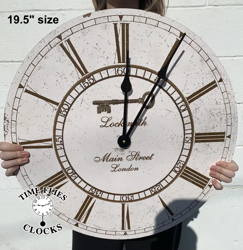 London Locksmith's Country White Clock