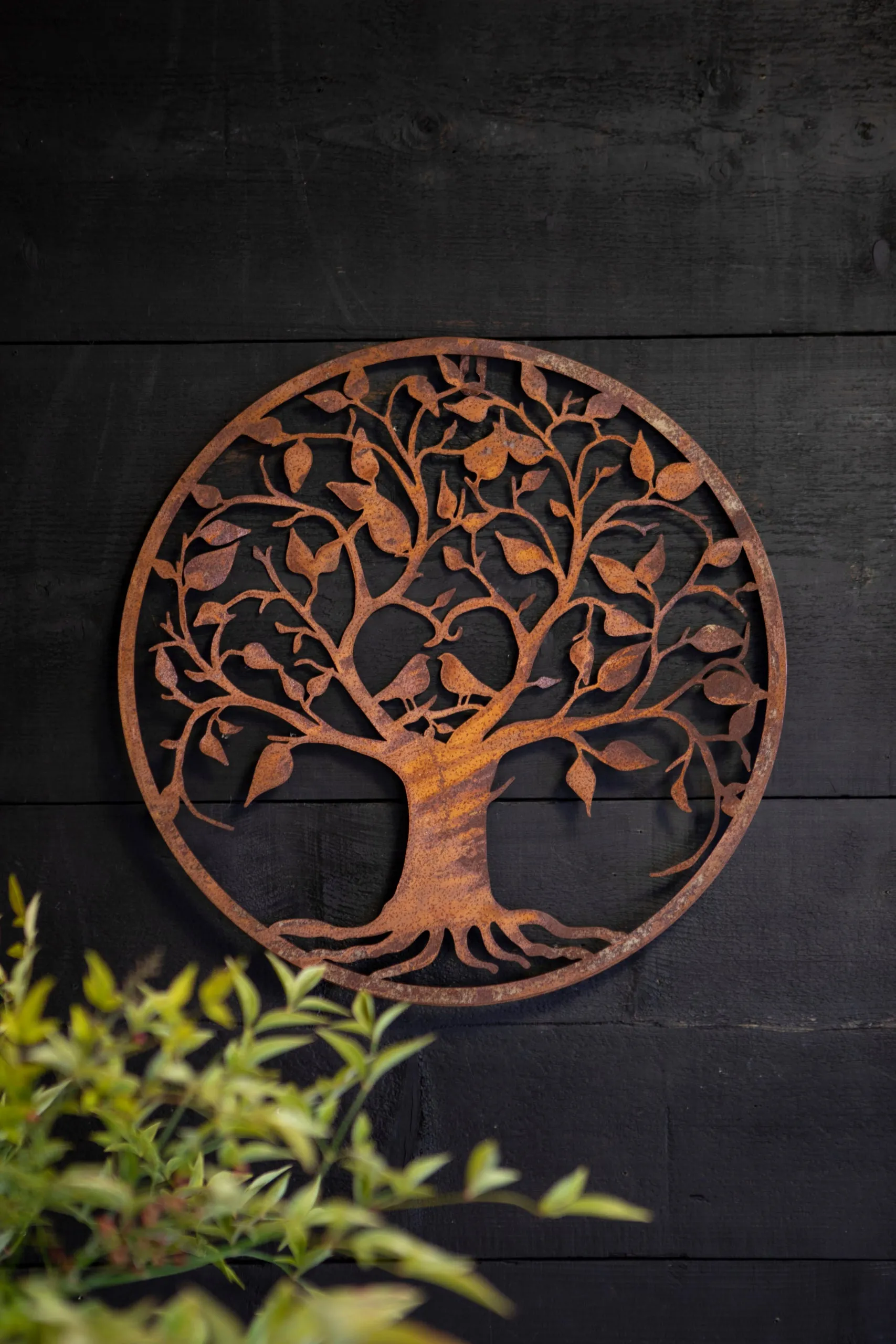 Love Birds Wall Plaque Rust Small