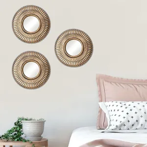 Market99 Wall - Set of 3 Wall Mirror | Durable & Rust Proof, Ideal for Girls, Girls Bedroom, Girls Bedroom Décor, Powder Room, Quirky Room Décor