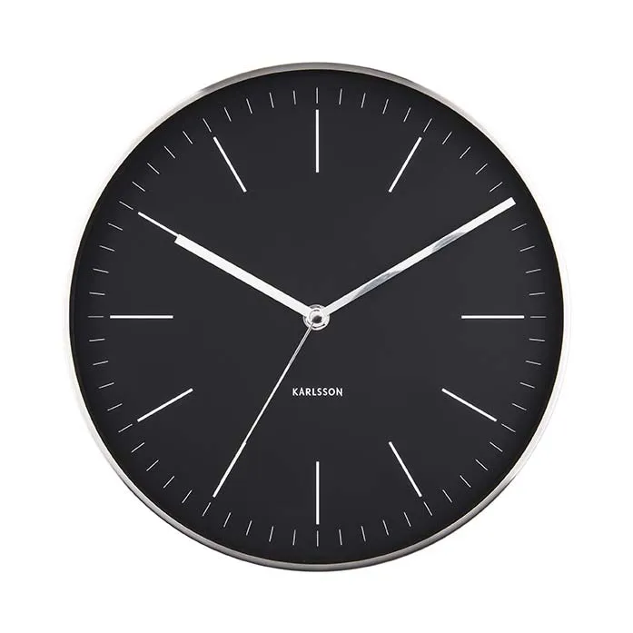 Minimal Wall Clock - Black (27.5cm)