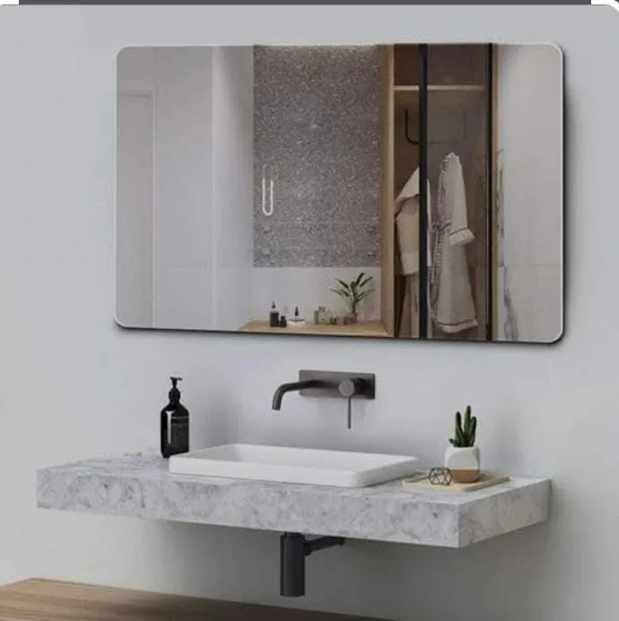 Mirror Trendz Rounded corner Shape Fine Finish Mirror for Bathroom Bedroom Living Room (12×18)