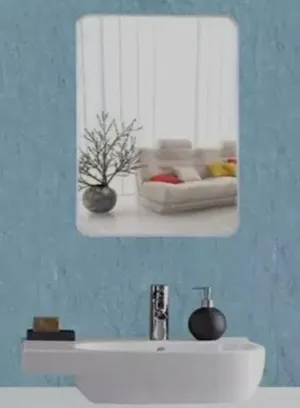 Mirror Trendz Rounded corner Shape Fine Finish Mirror for Bathroom Bedroom Living Room (12×18)