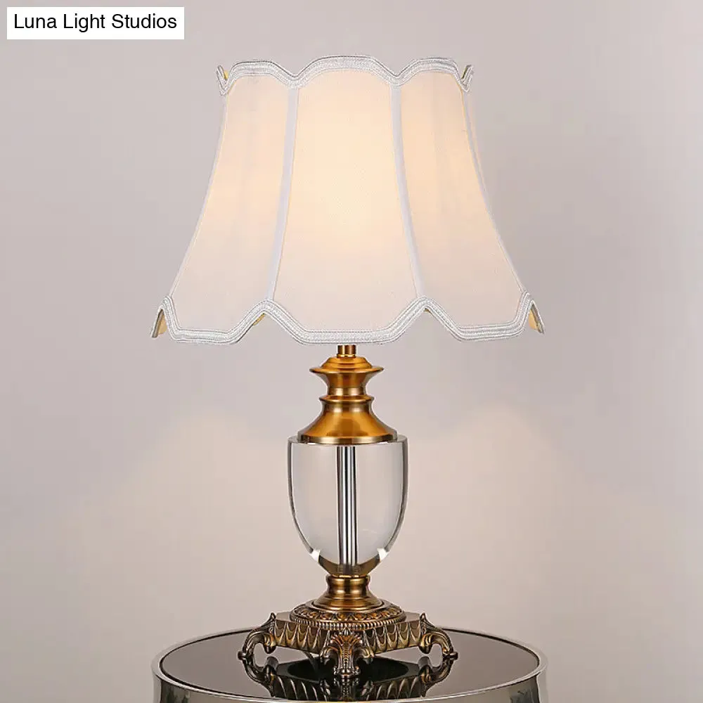 Modern Bell Shade Desk Lamp with Fabric, White Color - Perfect for Dining Room
