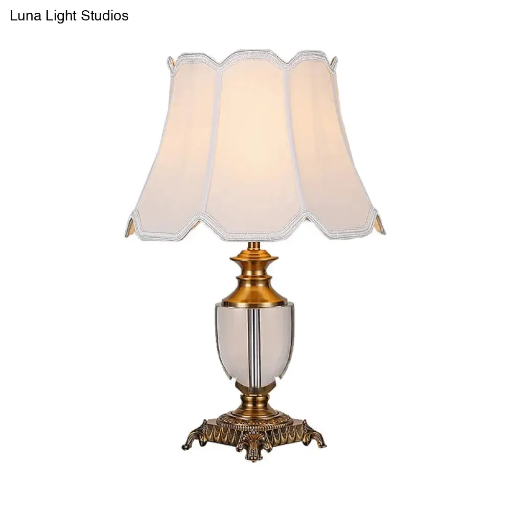 Modern Bell Shade Desk Lamp with Fabric, White Color - Perfect for Dining Room