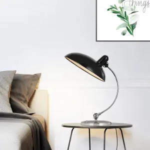 Modern Black Small Desk Lamp with Flat Metal Shade - 1 Head Dining Room Task Light