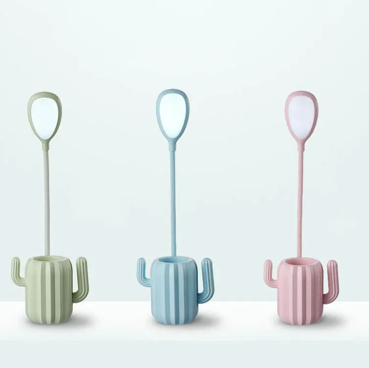 Modern Children's Plastic Cactus Pencil Eye Protection USB LED Table Lamp