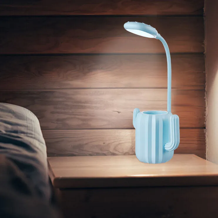 Modern Children's Plastic Cactus Pencil Eye Protection USB LED Table Lamp
