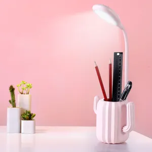 Modern Children's Plastic Cactus Pencil Eye Protection USB LED Table Lamp