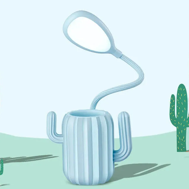 Modern Children's Plastic Cactus Pencil Eye Protection USB LED Table Lamp