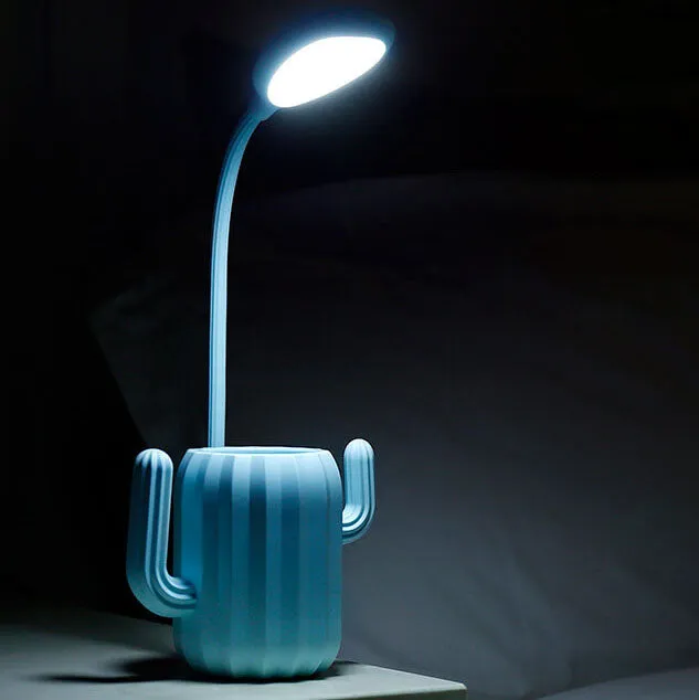 Modern Children's Plastic Cactus Pencil Eye Protection USB LED Table Lamp