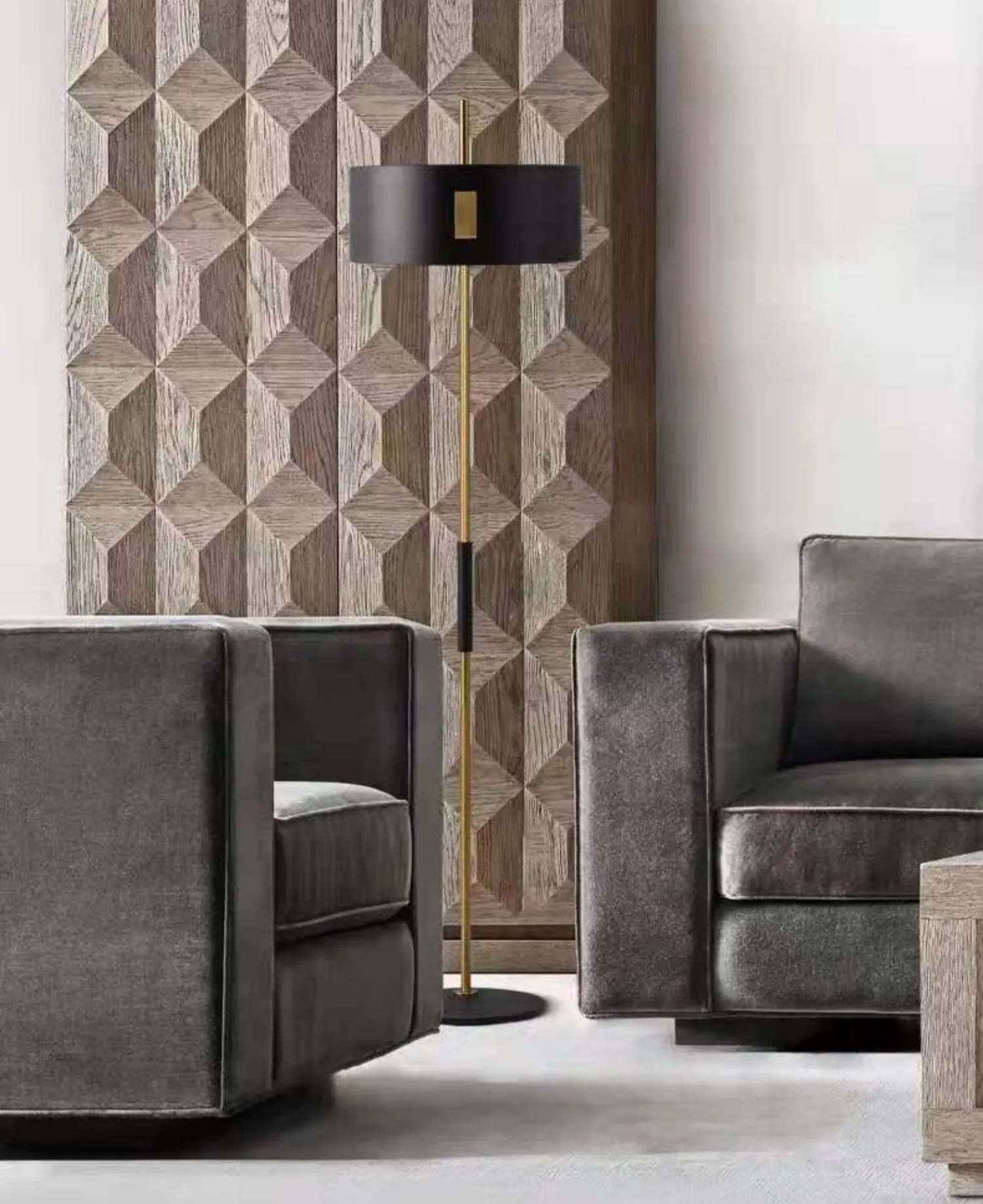Mondo Gold and Black Floor Lamp