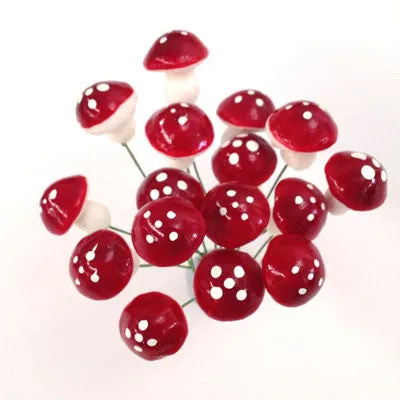 Mushroom Wire Picks x 10 pcs - Red