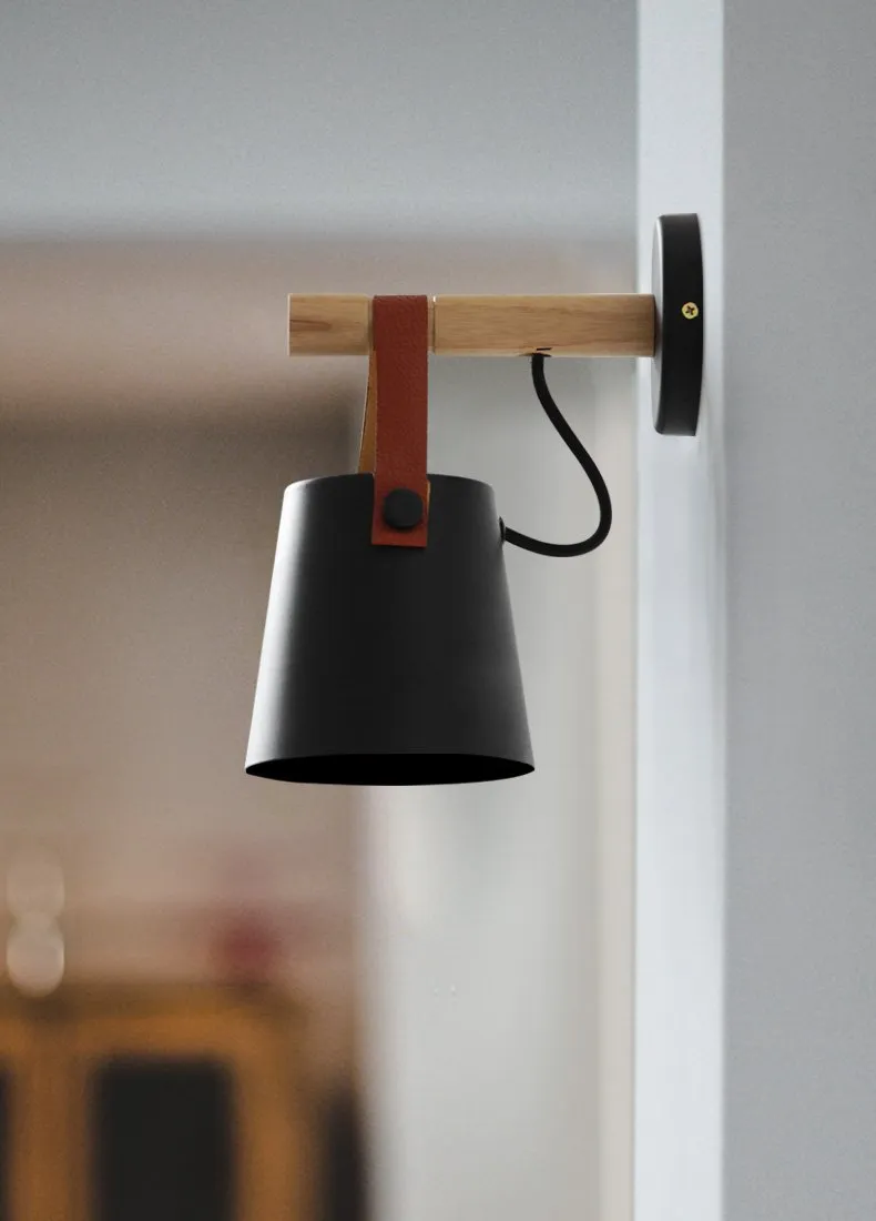Nordic Wooden Hanging Wall Lamp