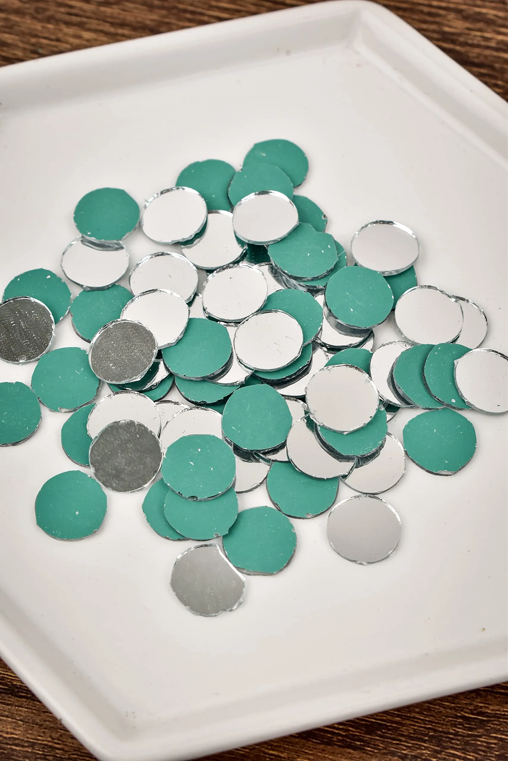 On The Soil Mirror Pieces for Embroidery,Lippan Art,Craft Works (Round Shape) 255 Plus Pieces