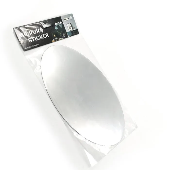 Oval shape Adhesive Glass Mirror sticker for Wall on Bathroom Bedroom Living room Basin Mirror Bathroom Wall Mirror Stickers unbreakable 30cm X 20cm