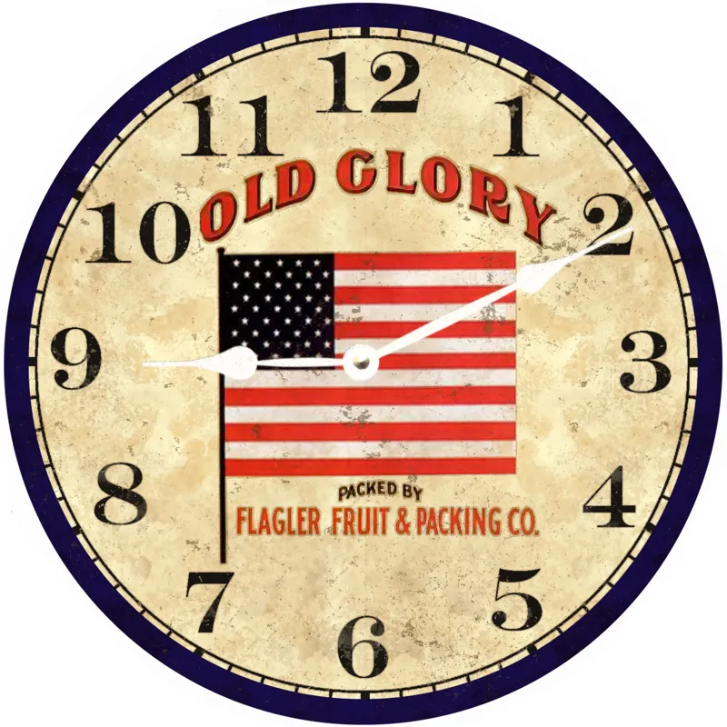 Patriotic Clock- Old Glory Wall Clock- 4th Of July Clock