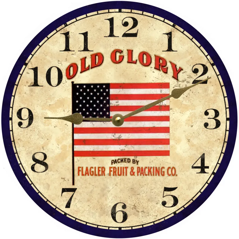 Patriotic Clock- Old Glory Wall Clock- 4th Of July Clock