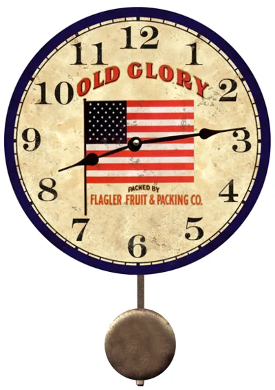 Patriotic Clock- Old Glory Wall Clock- 4th Of July Clock
