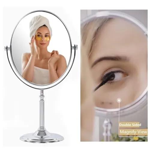 POPLEY Flexible Mirror Sheets Self-Adhesive Plastic Mirror Glass for Home Decoration (Oval Shape)