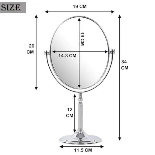 POPLEY Flexible Mirror Sheets Self-Adhesive Plastic Mirror Glass for Home Decoration (Oval Shape)