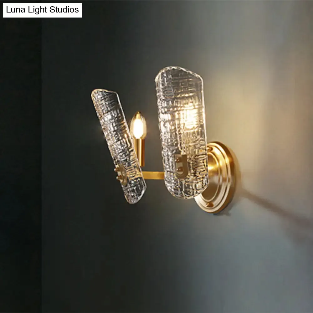 Prism Crystal Wall Sconce with 1/2 Lights - Brass Mount for Corridors
