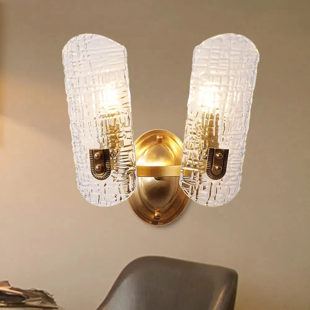 Prism Crystal Wall Sconce with 1/2 Lights - Brass Mount for Corridors