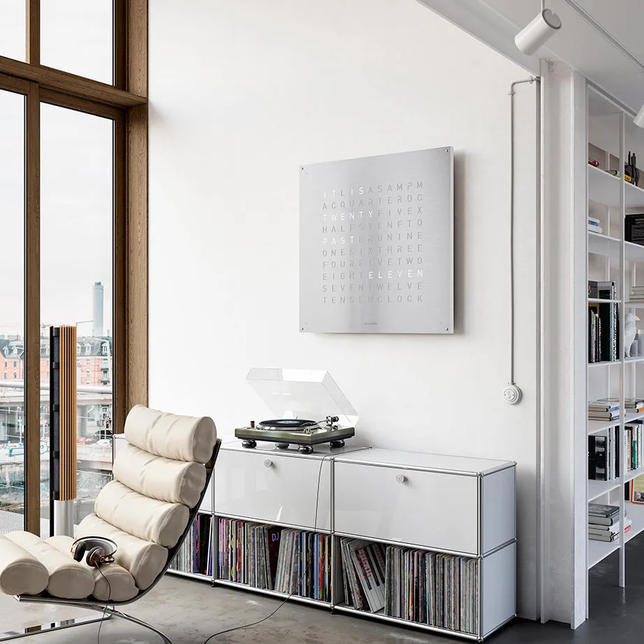 QLOCKTWO Wall Clock | Brushed Stainless Steel