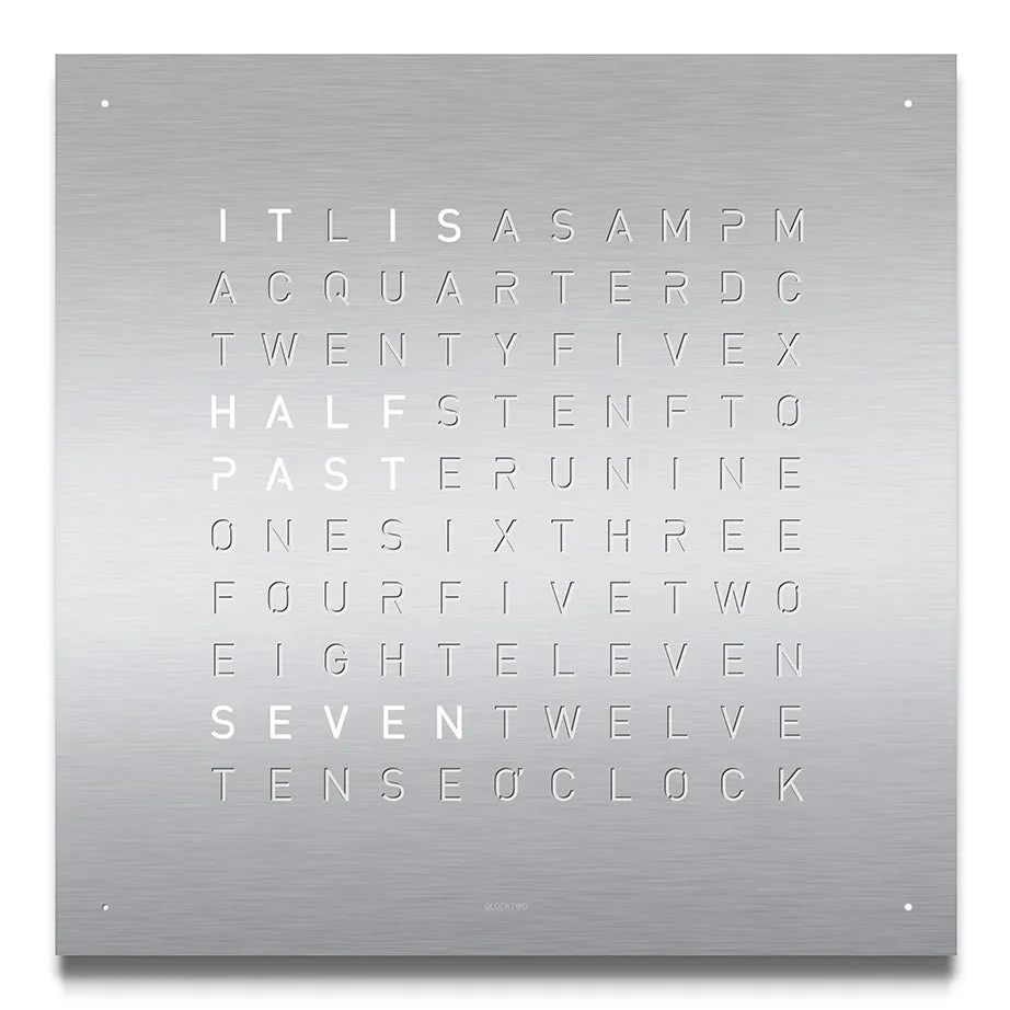 QLOCKTWO Wall Clock | Brushed Stainless Steel