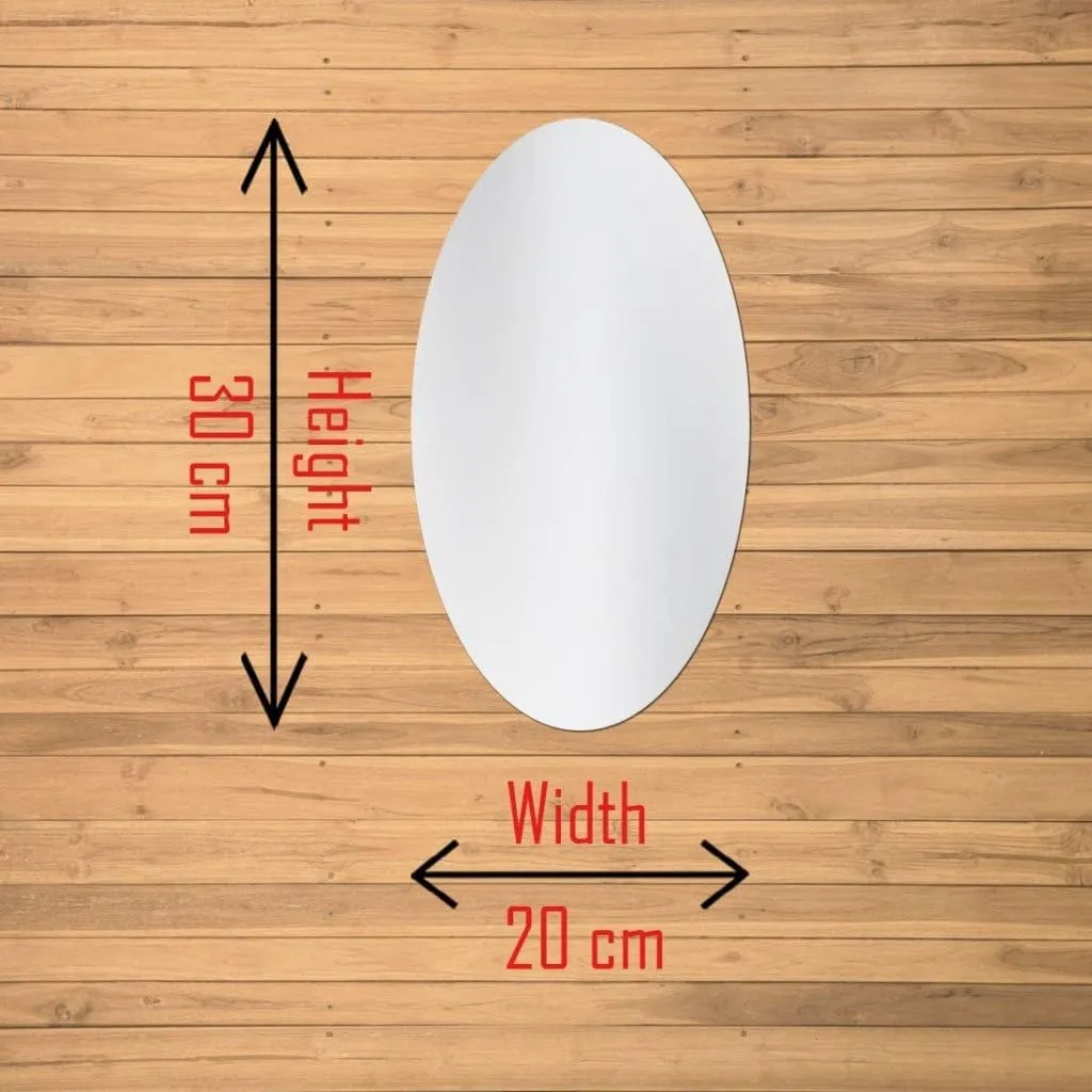 RAGHAVENDRA SARKAR® Oval Shape Wall Sticker Mirror Non-Glass Unbreakable Plastic Sheet for Bathroom, Bedroom, Drawing Room (20 X 30 cm)