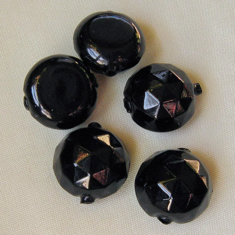 Rare vintage hollow glass beads Occupied Japan 15mm pkg of 6. b11-bw-0976