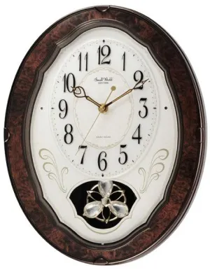 Rhythm Caprice Musical Wall Clock - Wooden Case - Classical & Christmas Tunes