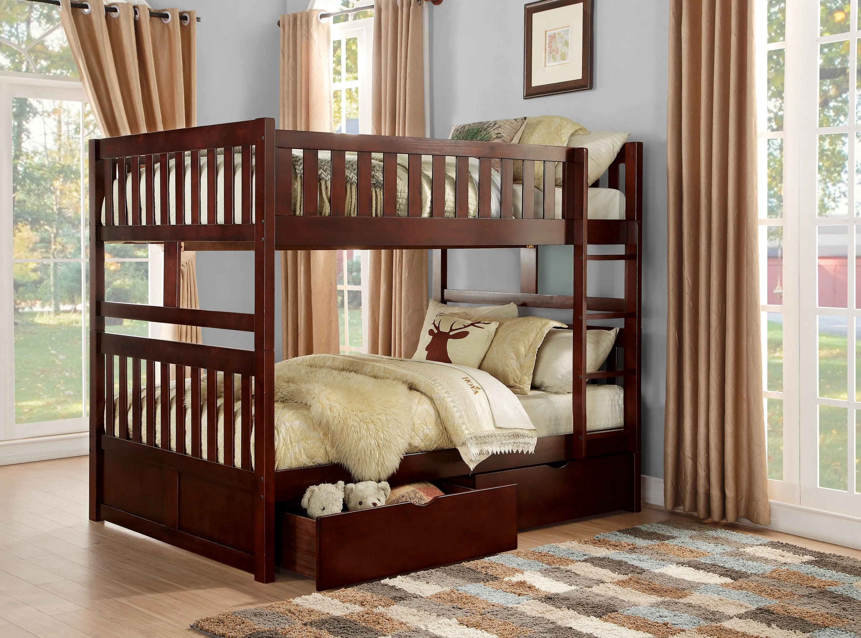 Rowe Cherry Full/Full Bunk Bed